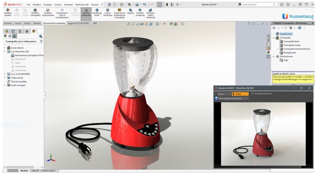 rendering in SolidWorks