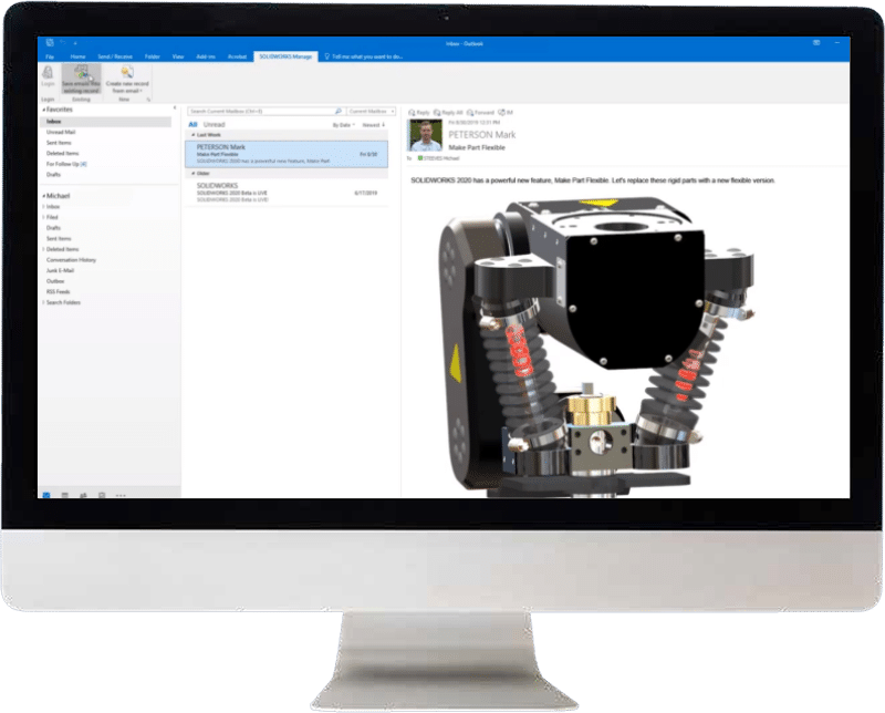 SolidWorks Manage schermo Nuovamacut