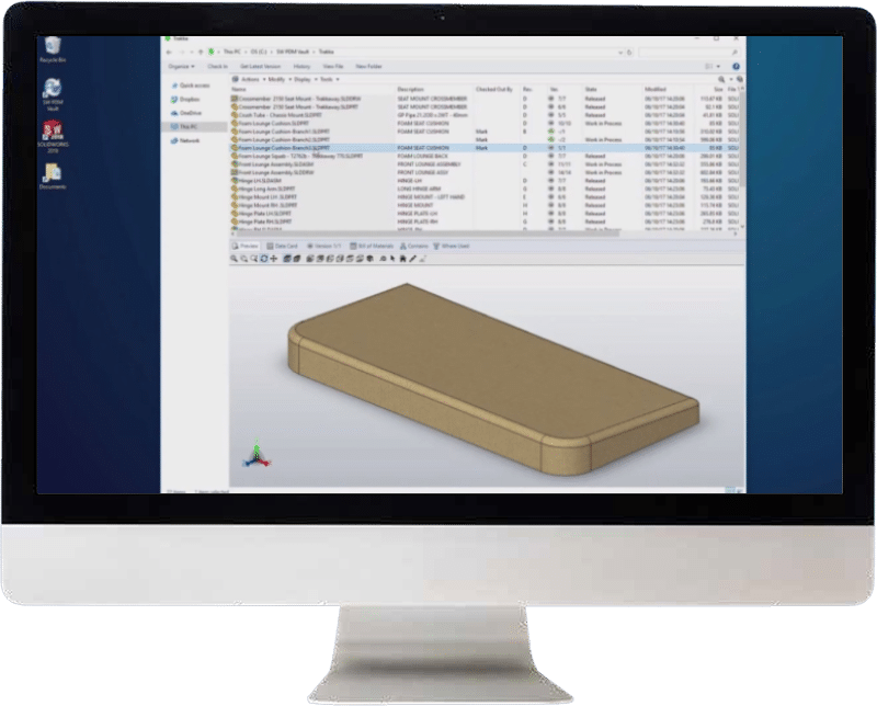 SolidWorks PDM schermo Nuovamacut