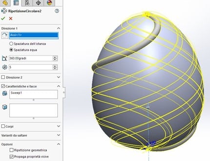 Ripetizione circolare del decoro – Feature SolidWorks Ripetizione circolare