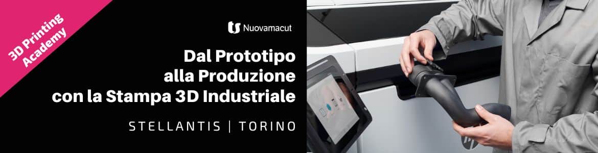 Evento in presenza 3Dprinting academy dal prototipo alla produzione con la stampa 3D 1170 x 300