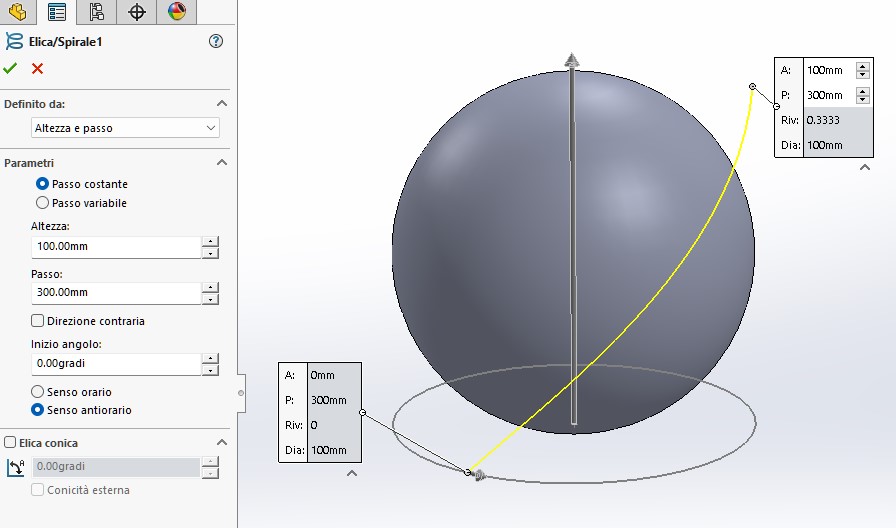 Realizzazione della curva a elica 3